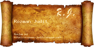 Rozman Judit névjegykártya